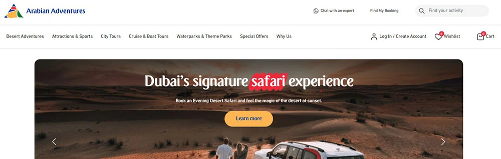 arabian adentures home page