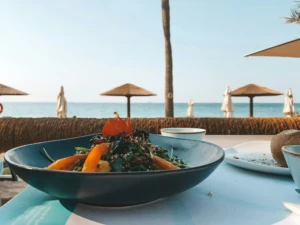 food on beach dubai