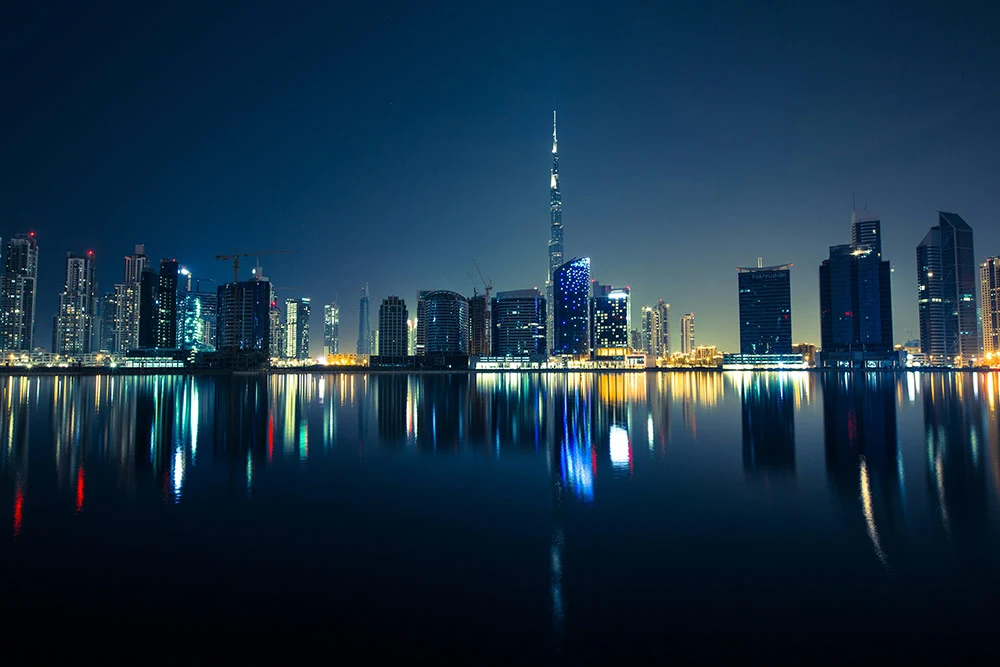 dubai downtown at night