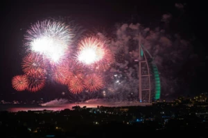 fireworks in dubai at burj