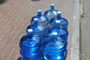 litre bottles on floor